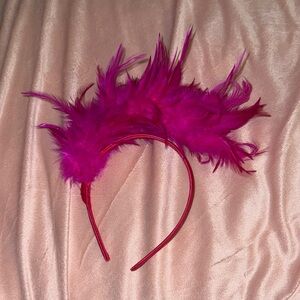 Feathered Pink Headband